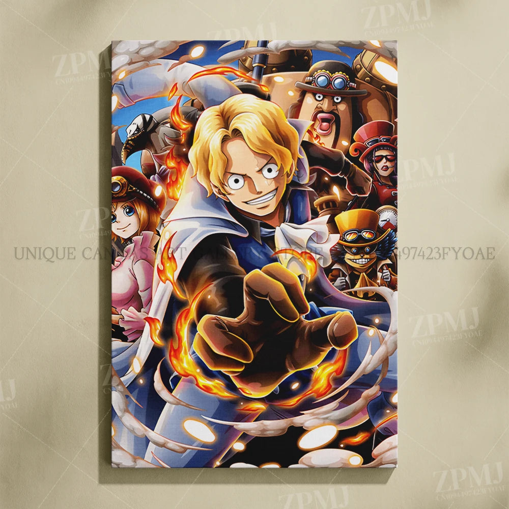 One Piece Frameless Canvas Paintings Anime Monkey D. Luffy Figures Home Decor Pictures Printed Poster For Living Room Wall Art