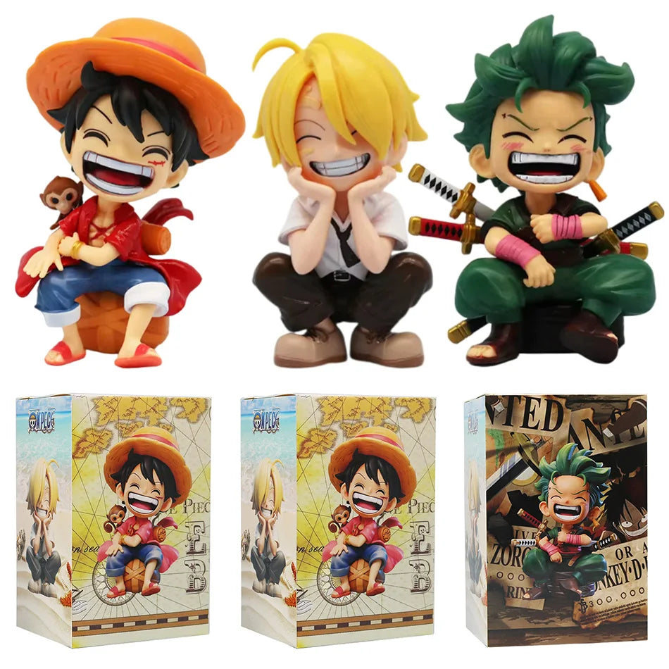 Anime One Piece Monkey D. Luffy Roronoa Zoro Sanji Portgas·D· Ace Yamato Q Version Anime Figural Pvc Model SurpriseToy Xmas Gift