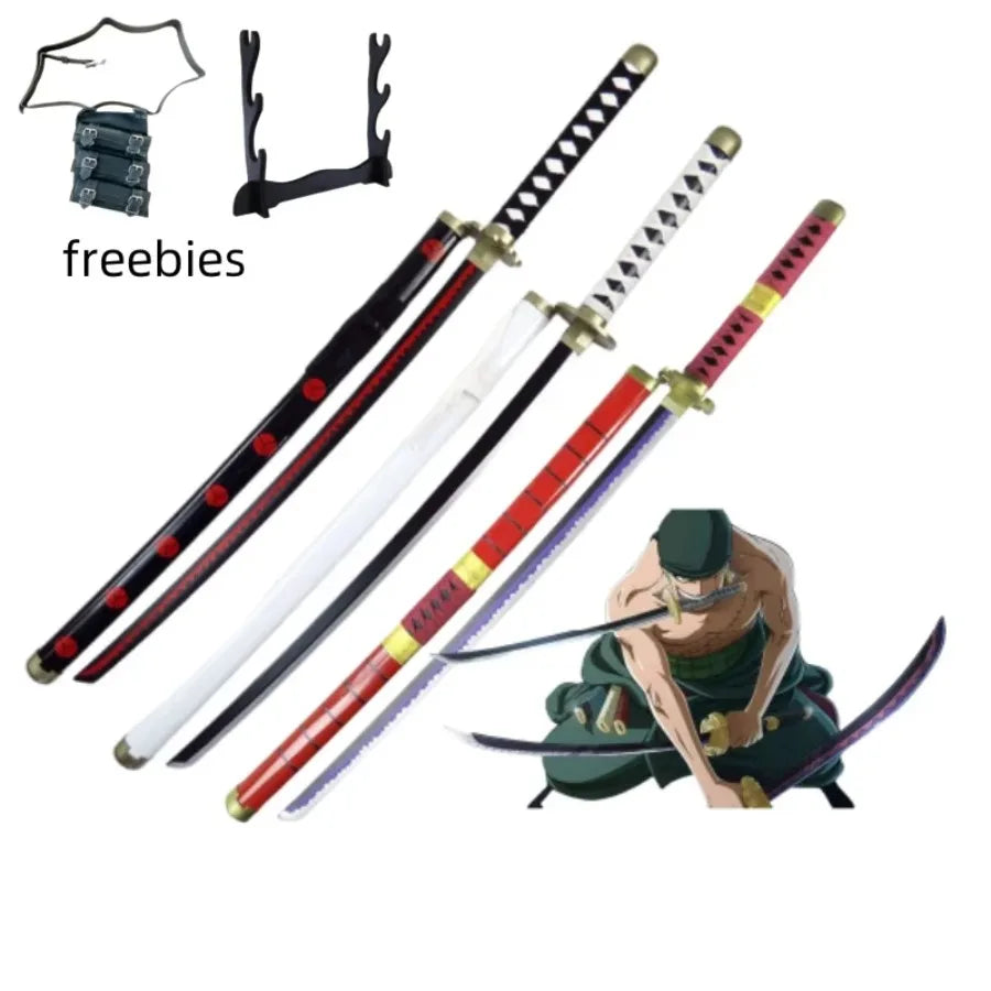 104cm Roronoa Zoro Sword Anime One Piece Cosplay Prop Knife Ninja Schwert Real Size Japanese Katana Original Samurai Sabre Toy