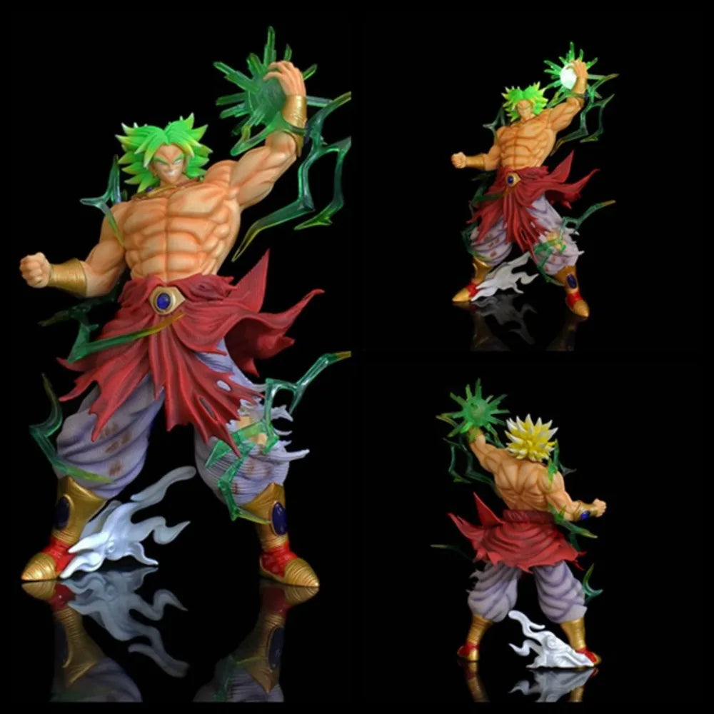 Dragon Ball Super Saiyan Broly GK Action Figure 42cm PVC Light Up Static Statue Replaceable Head Anime Collectible Model Gift