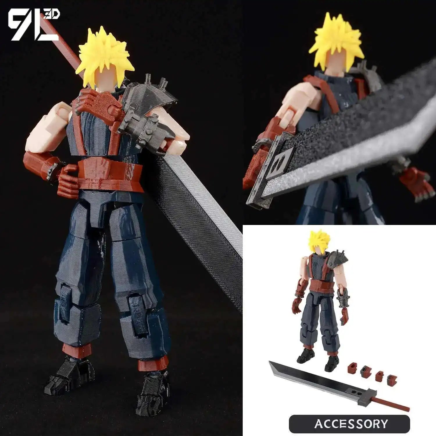 9L3D Printed Anime Characters Lucky 13 Zoro Dummy Action Figures Monkey D.Luffy Multi-Jointed Movable Shapeshift Mannequin Toys