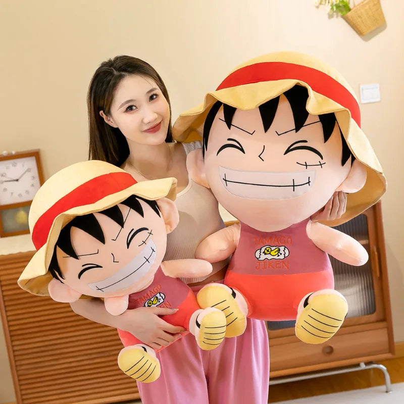 70cm Large Size Plush Toy Anime Integrated Plush Toy Cartoon Cute Straw Hat Luffy Soft Plush Cloth Doll Pillow Boy and Girl Gift