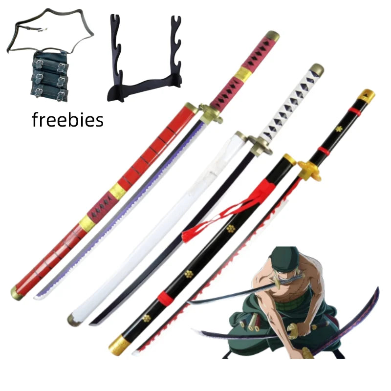 104cm Roronoa Zoro Sword Anime One Piece Cosplay Prop Knife Ninja Schwert Real Size Japanese Katana Original Samurai Sabre Toy