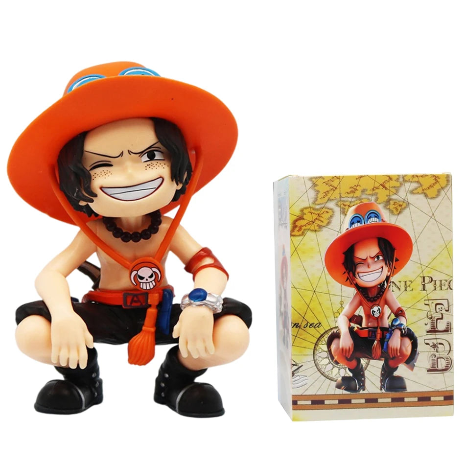 Anime One Piece Monkey D. Luffy Roronoa Zoro Sanji Portgas·D· Ace Yamato Q Version Anime Figural Pvc Model SurpriseToy Xmas Gift