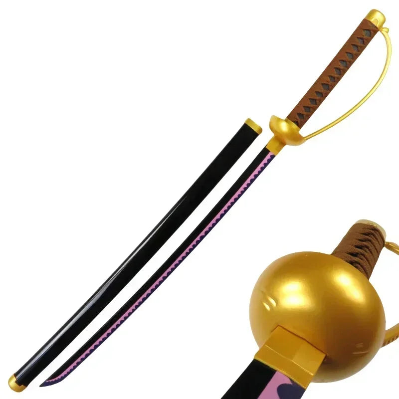 Wooden One Piece Katana Swords Real Size Japanese Anime Katana Sword Simulation Roronoa Zoro Cosplay Props Home Decorations