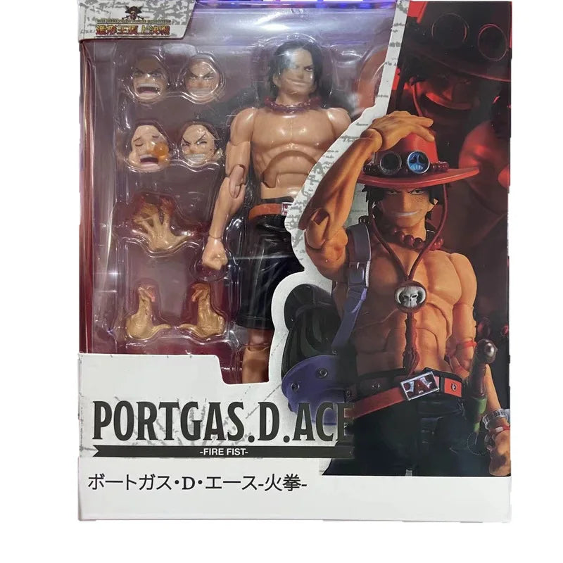 17cm Anime One Piece Super Popular Character Fire Circle Ace Doll Model Joints Can Start To Do High Quality Ornaments Toy Gifts