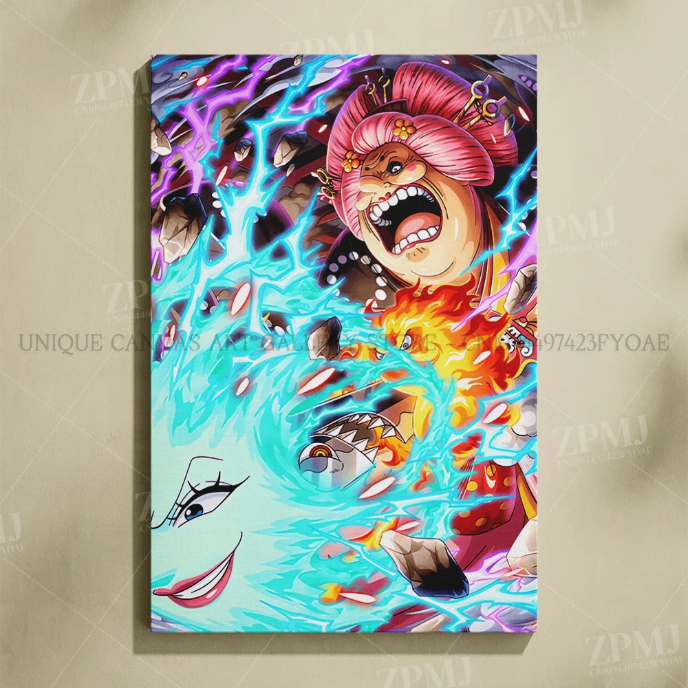 One Piece Frameless Canvas Paintings Anime Monkey D. Luffy Figures Home Decor Pictures Printed Poster For Living Room Wall Art