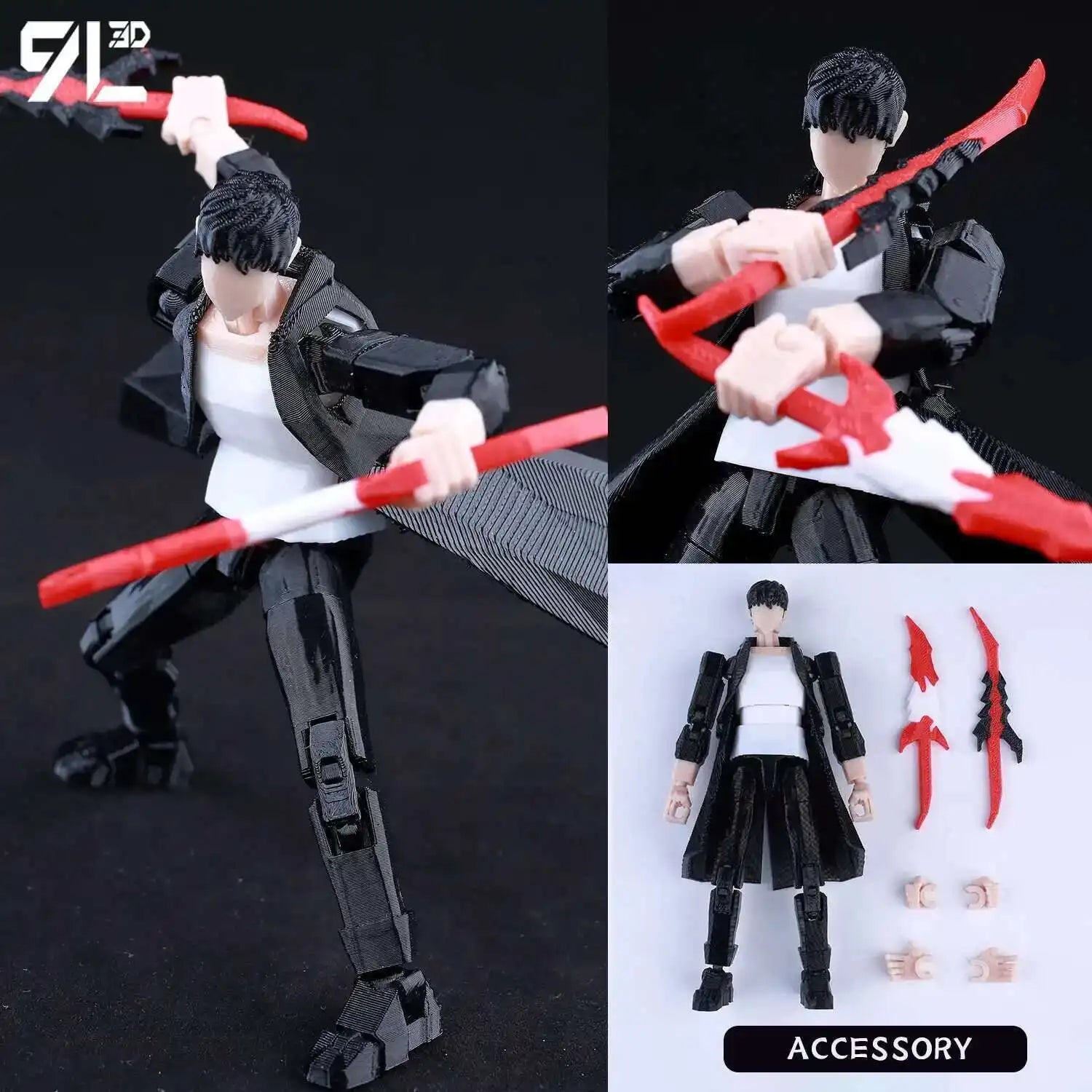 9L3D Printed Anime Characters Lucky 13 Zoro Dummy Action Figures Monkey D.Luffy Multi-Jointed Movable Shapeshift Mannequin Toys
