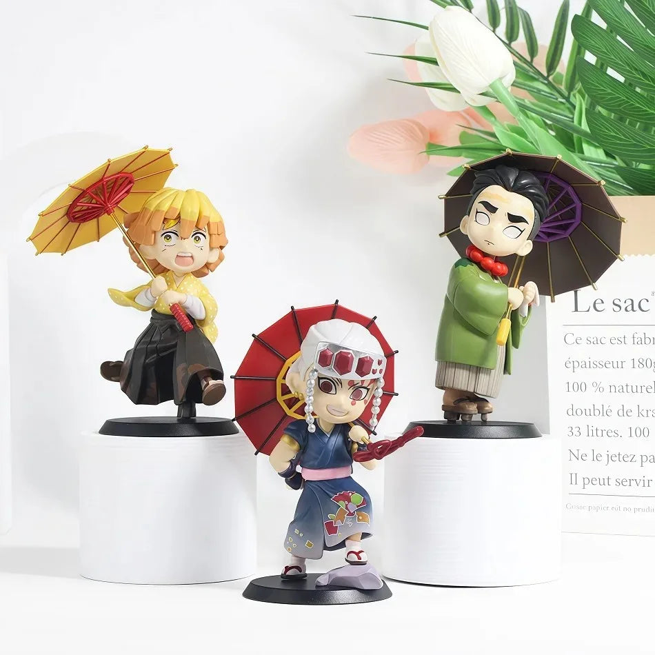 Demon Slayer I LOVE RAINNY DAY Serie Cute Tanjiro Kamado/Nezuko Kamado/Zenitsu Agatsuma Figures Blind Box Doll Action Model Toys
