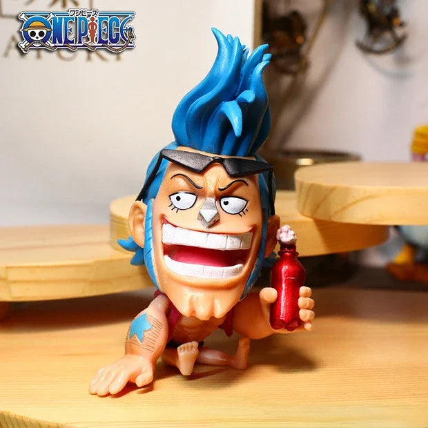 8-10cm Anime Figure One Piece Monkey D Luffy Roronoa Zoro Kawaii Toys Q-Version Figural Nendoroid Car Decoration PVC Model Gift