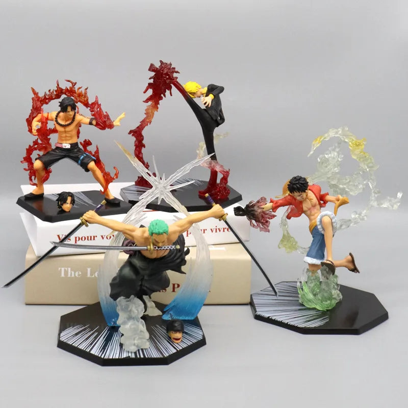 One Piece Anime Luffy Roronoa Zoro Figure Toy Sabo Portgas·D· Ace Vinsmoke Sanji Statue Action Model Dolls PVC Collection Gift