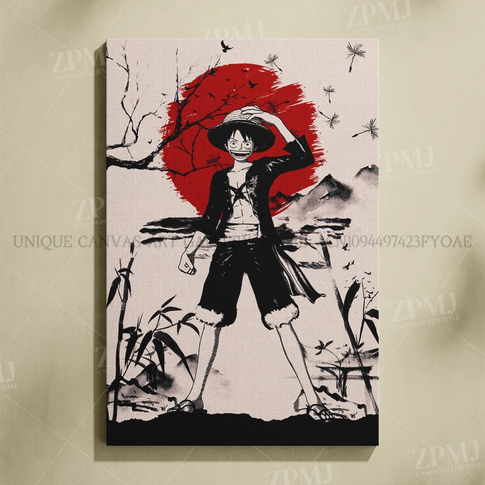 Anime One Piece Home Decoration Canvas Painting Pictures Monkey D. Luffy Figures Wall Art Prints Poster For Living Room No Frame