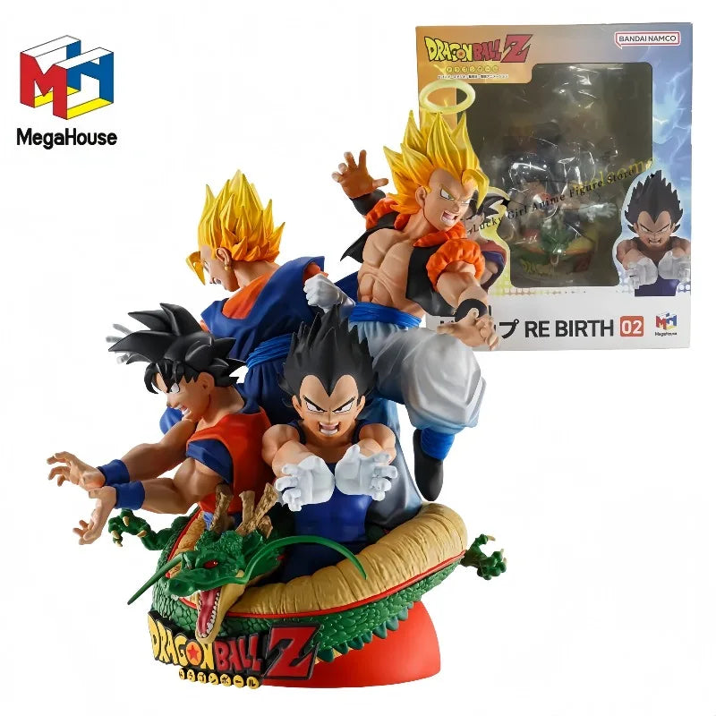 【In Stock】 Original MegaHouse【DRAGON BALL】PETITRAMA DX RE BIRTH Son Gokuu SHENRON VEGITO Anime Figure Gift