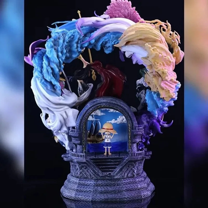 InStock One Piece Gk Rival Series Throne Luffy Anime Figure Model Toy Statue Desktop Ornament Boy Surprise Gift Collectible Mode