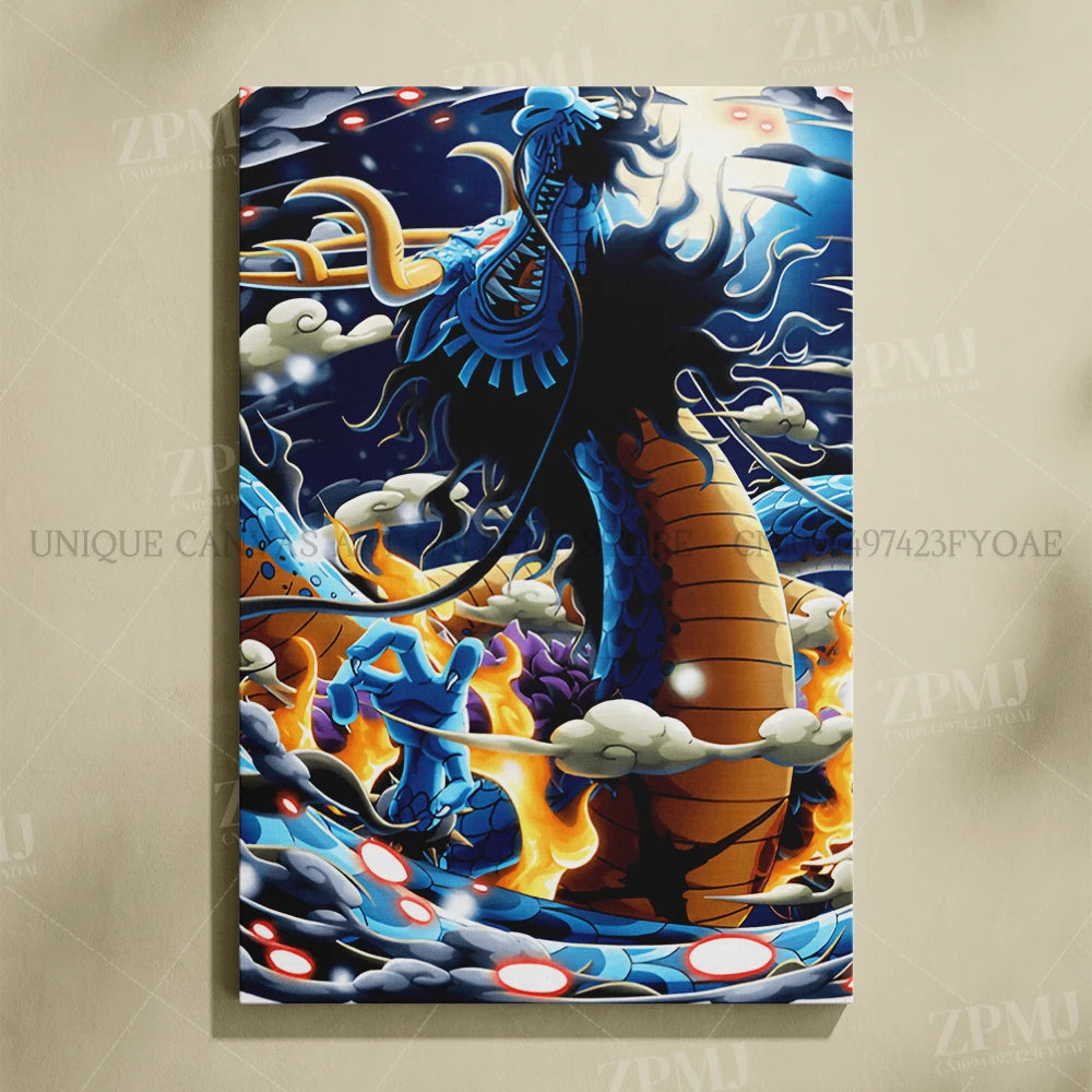 One Piece Frameless Canvas Paintings Anime Monkey D. Luffy Figures Home Decor Pictures Printed Poster For Living Room Wall Art