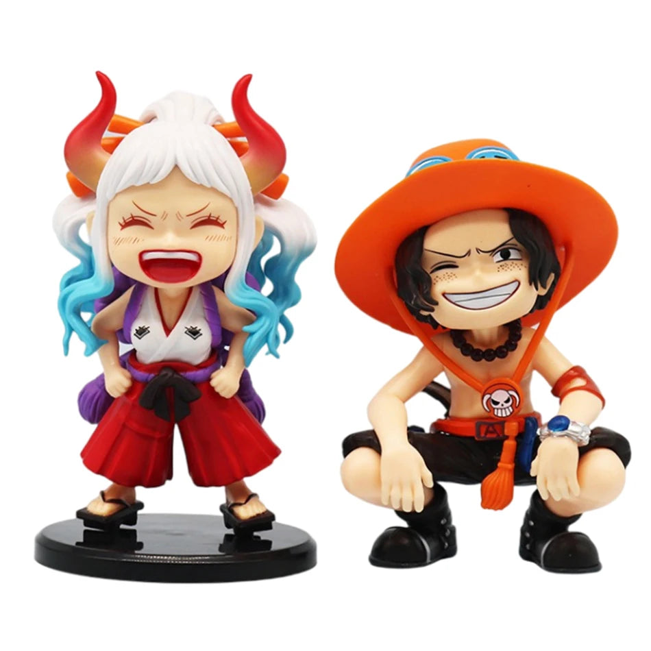 Anime One Piece Monkey D. Luffy Roronoa Zoro Sanji Portgas·D· Ace Yamato Q Version Anime Figural Pvc Model SurpriseToy Xmas Gift