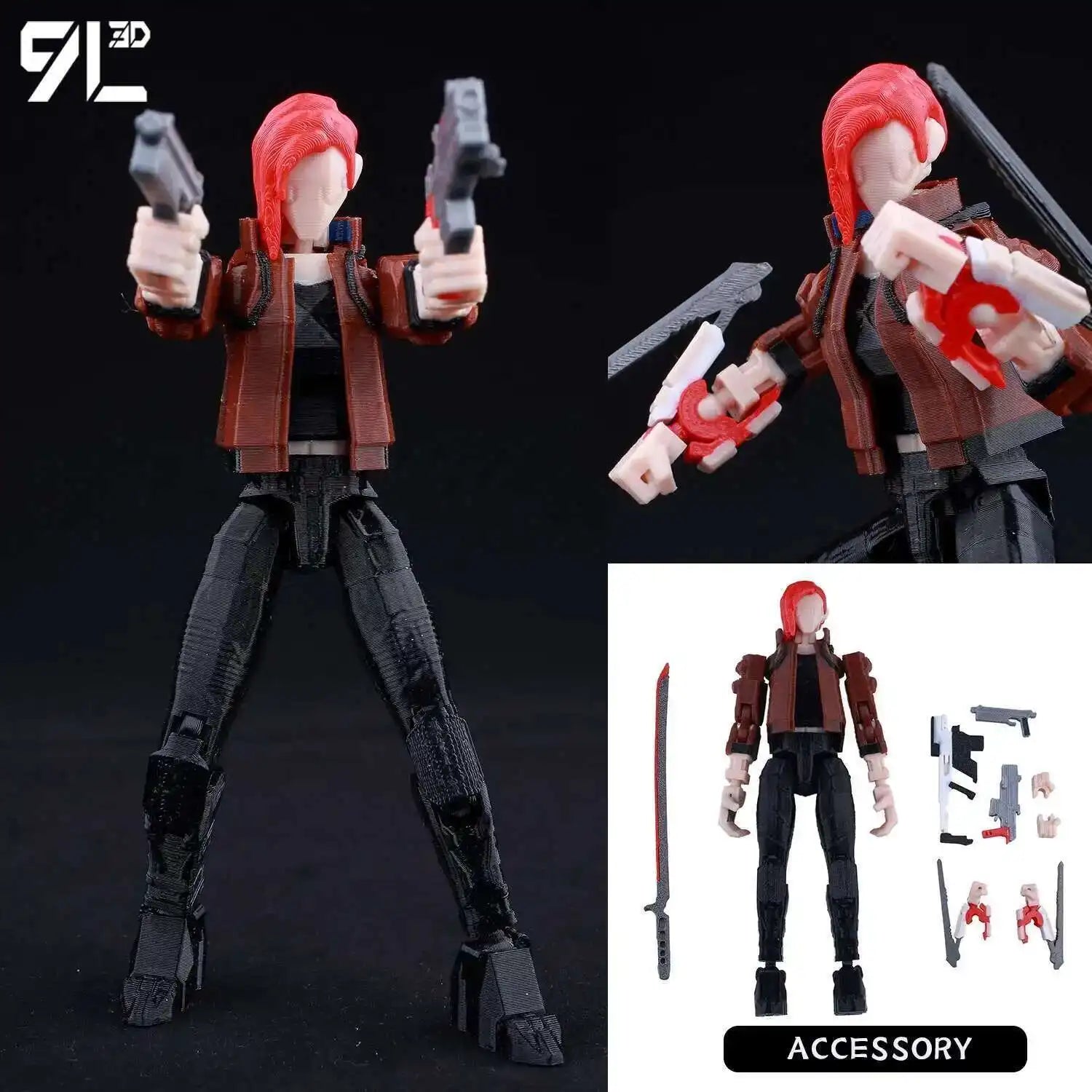 9L3D Printed Anime Characters Lucky 13 Zoro Dummy Action Figures Monkey D.Luffy Multi-Jointed Movable Shapeshift Mannequin Toys