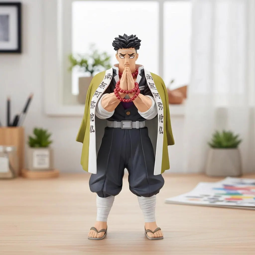 Red Prayer Beads Figure | Gyomei Himejima Hashira Statue | Demon Slayer Anime Collectible
