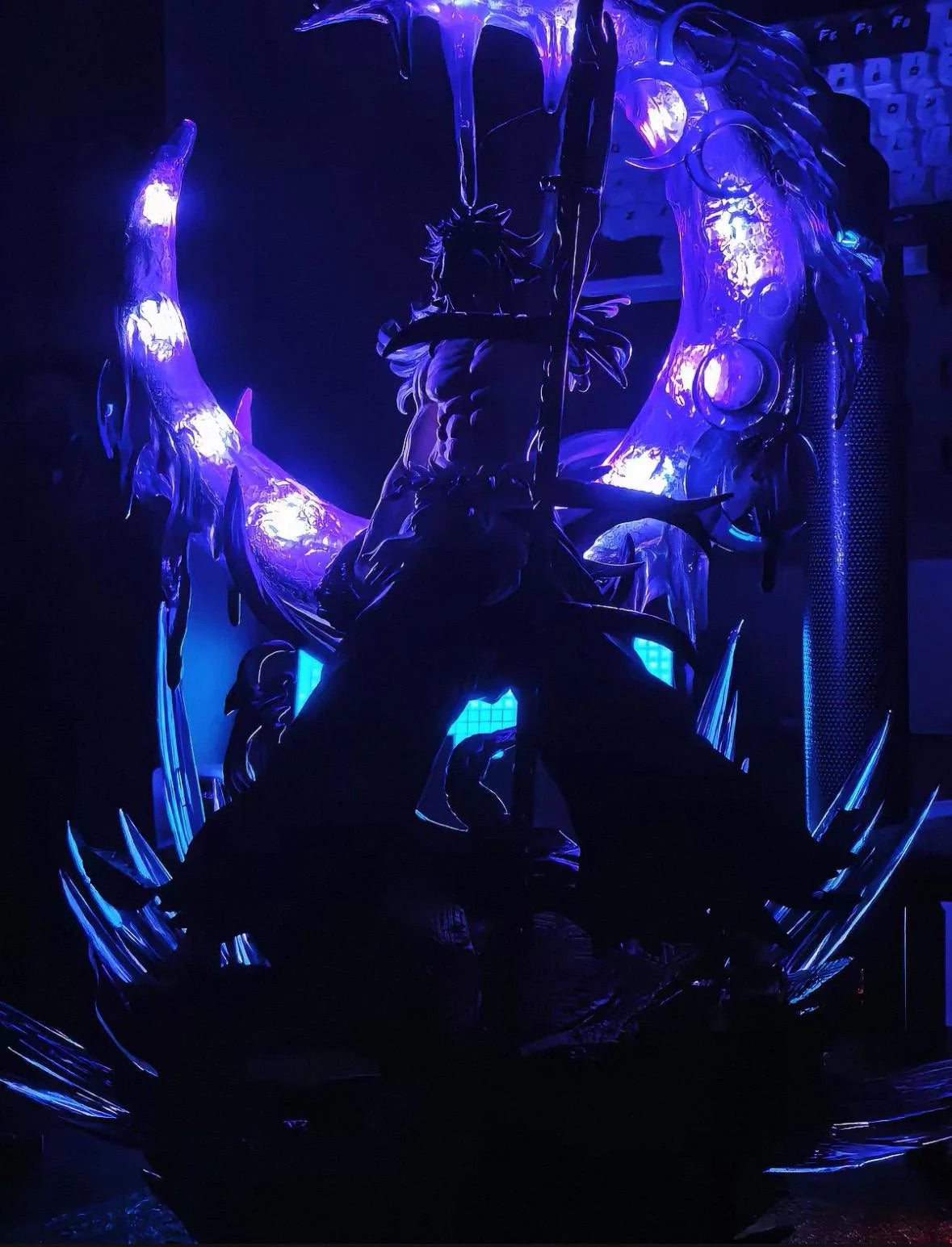 Kokushibo Demon Slayer Fan Figure | Upper Moon One LED Statue | Kimetsu No Yaiba Fan Gift | Dark Anime Collectible