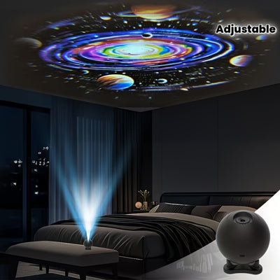 Multi-Pattern USB Projection Lamp with Adjustable Brightness – Includes 3 Film Discs (12 Designs) | Dual Brightness Modes | 78.74inch Projection Distance (59.06inch Image Size) | 4H Auto-Off Timer | Compact & Portable | USB-TPC Cable for Easy Connectivit