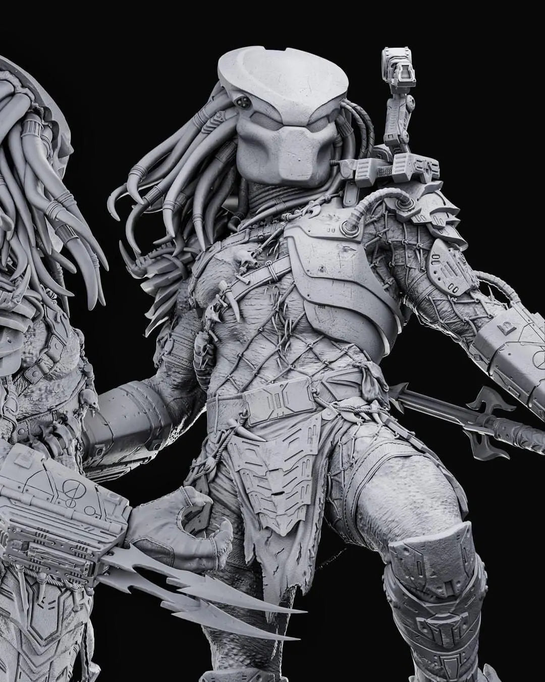 Predator 3D Printed Figure, Alien Hunter Collectible, Unpainted
