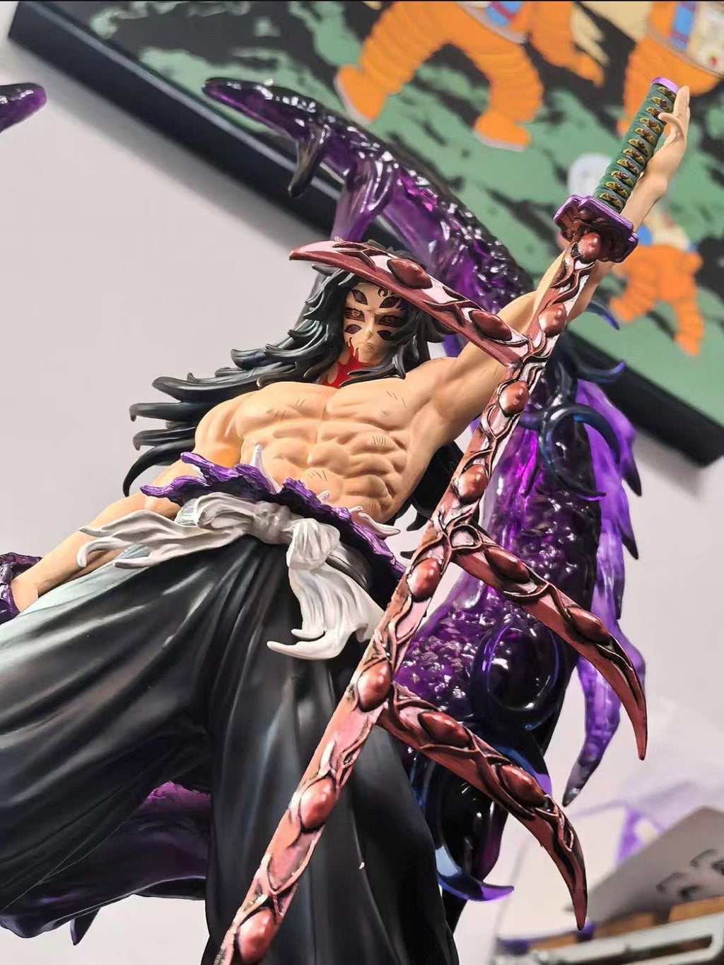 Kokushibo Demon Slayer Fan Figure | Upper Moon One LED Statue | Kimetsu No Yaiba Fan Gift | Dark Anime Collectible