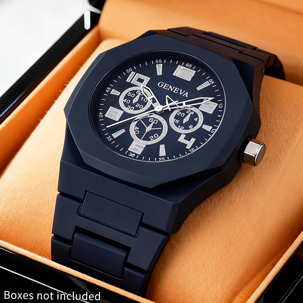 3pcs SHAARMS Men's Quartz Watches | Cool and Handsome Style, Non-water Resistant, PLASTIC CASE and Strap, Ideal for Father's Day, Christmas, Halloween, and  Gifts