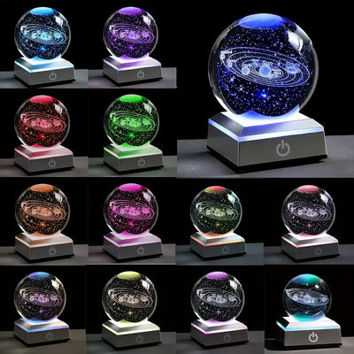 1pc Plastic USB Plug-In Or AAA Battery Powered LED Light Base, 3D Crystal, Glass, Acrylic Or Transparent Translucent Material, Sensitive Color-Changing Touch Switch Display Base, 2.68X2.68X1.13 Inches