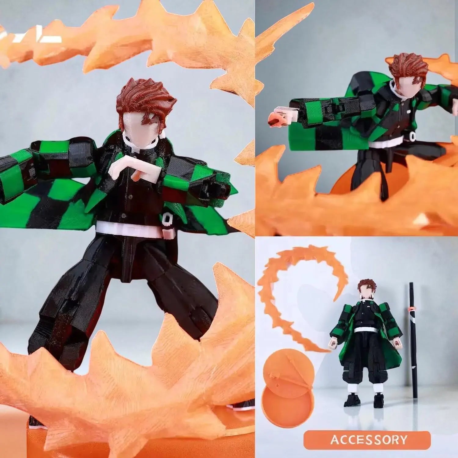 3D Printed Demon Slayer Akaza Kamado Tanjirou Anime Multi-Jointed Shapeshift Toys Action Figures Mannequin Model Ornaments Gifts Toy