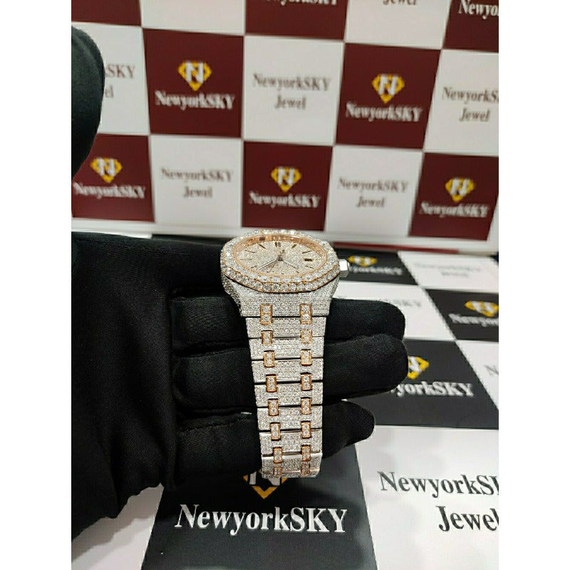 Hip Hop Shimmering Watch Case and Fashionable Strap; A Fashionable Dial Suitable for Both Men and Women; Vintage Style Perfect for Parties, Father's Day or Birthday Gifts, Perfect for Families, Essential for Rap Parties, Handmade, Party Stars