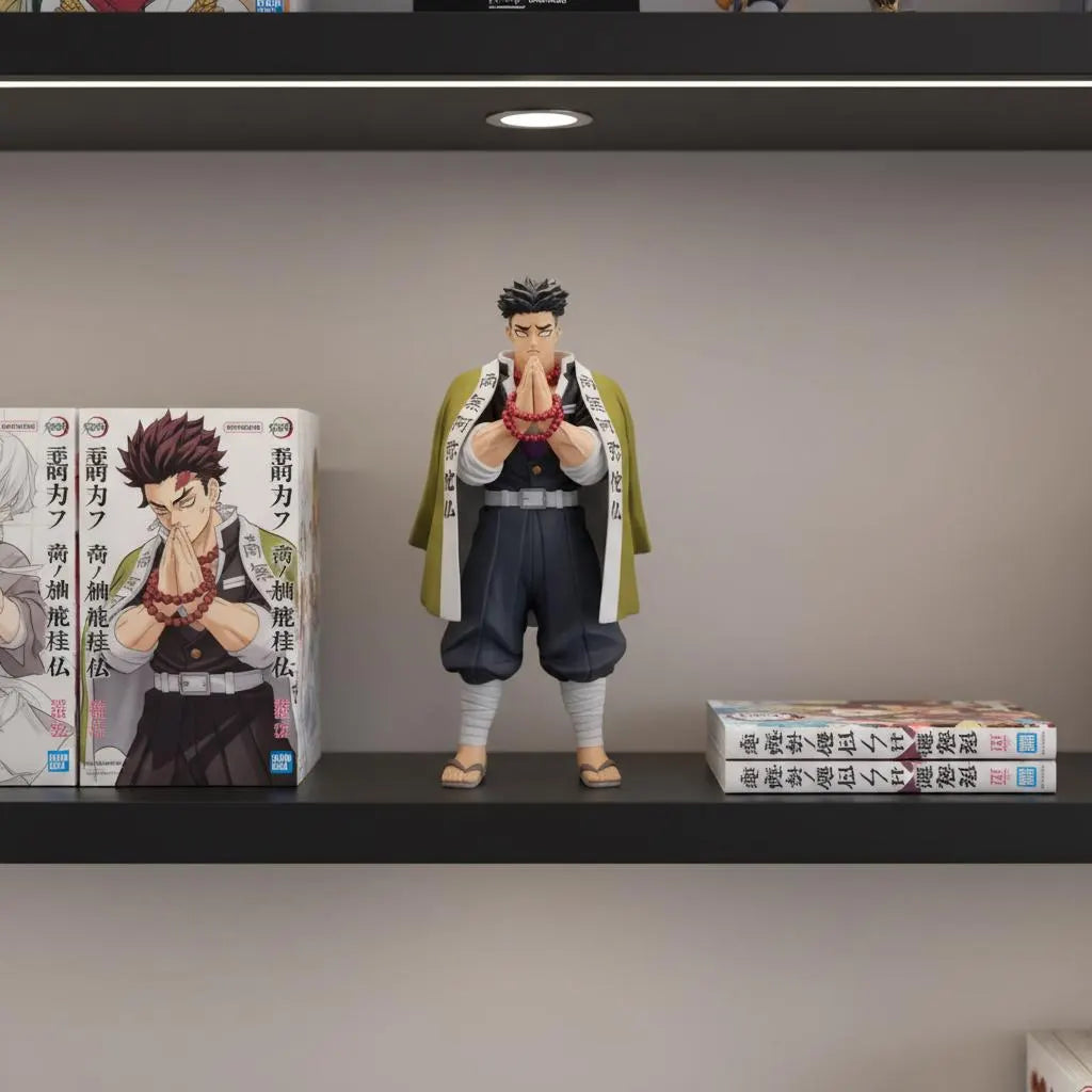 Red Prayer Beads Figure | Gyomei Himejima Hashira Statue | Demon Slayer Anime Collectible