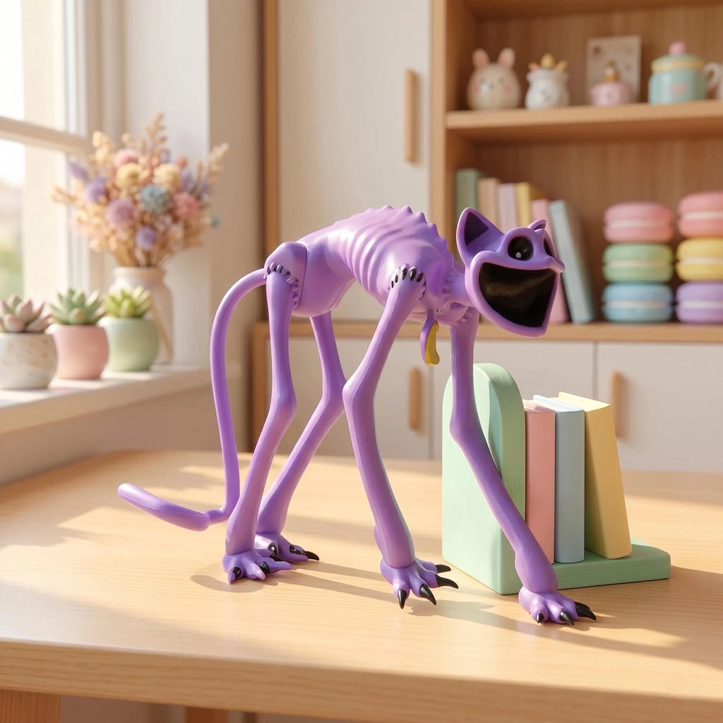 Catnap Figure Smiling Critters Poppy Playtime Chapter 3 Collectible Horror Monster Statue Spooky Gamer Desk Decor Creepy Purple Cat Toy Gift