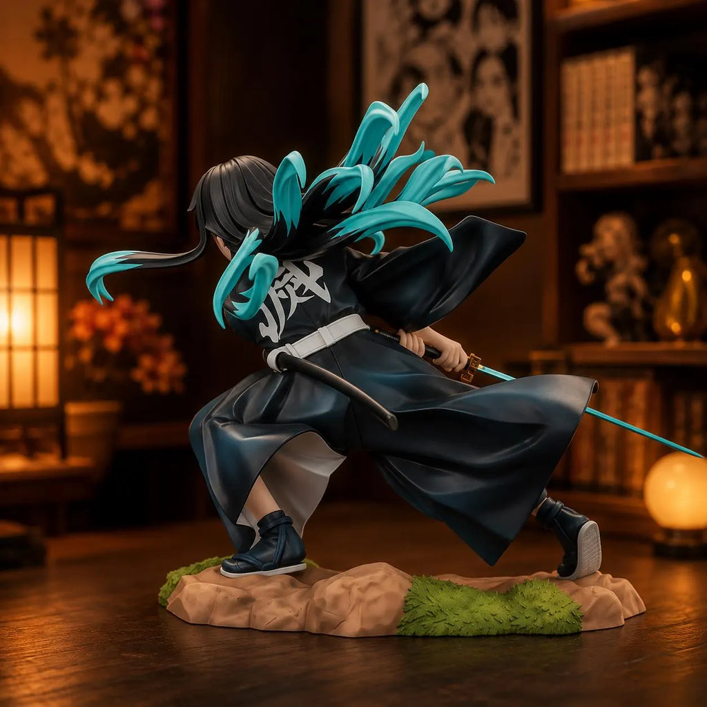 Muichiro Tokito Anime Figure Demon Slayer 18Cm Articulated Battle Statue PVC Collectible Desk Decor Manga Gift Room Decor Display