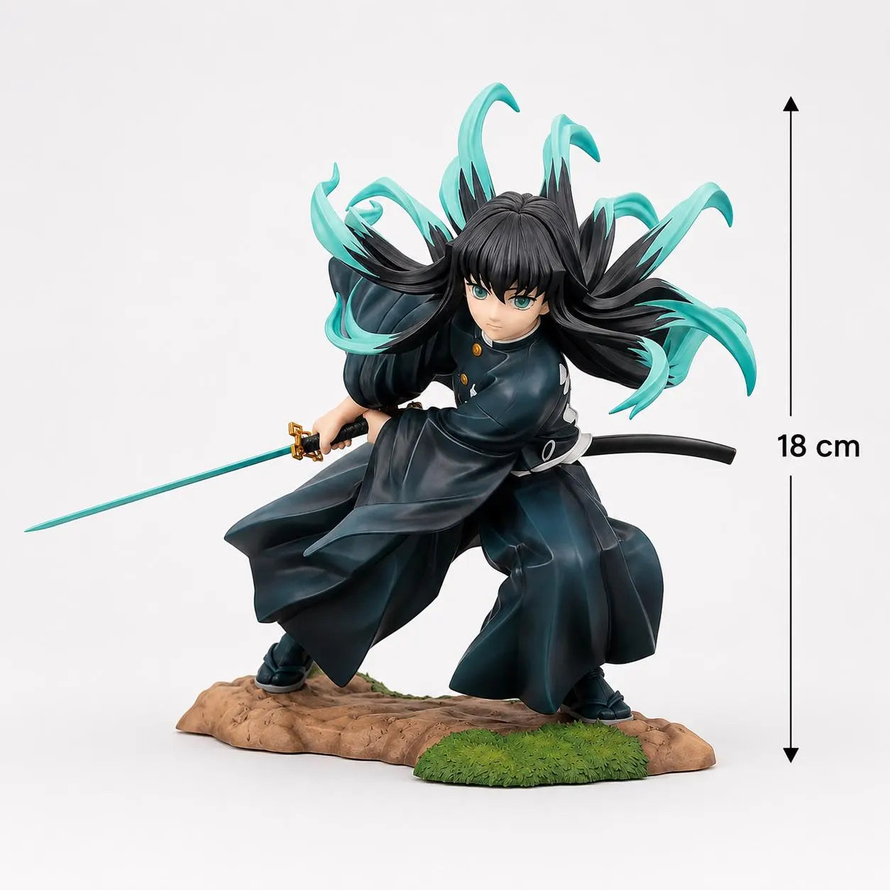 Muichiro Tokito Anime Figure Demon Slayer 18Cm Articulated Battle Statue PVC Collectible Desk Decor Manga Gift Room Decor Display