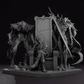 Sung Jinwoo with Igris and Beru Figurine Statue – Solo Leveling Figure | Mighty Leader and Ultimate Alliance, Mesmerizing Room Decoration