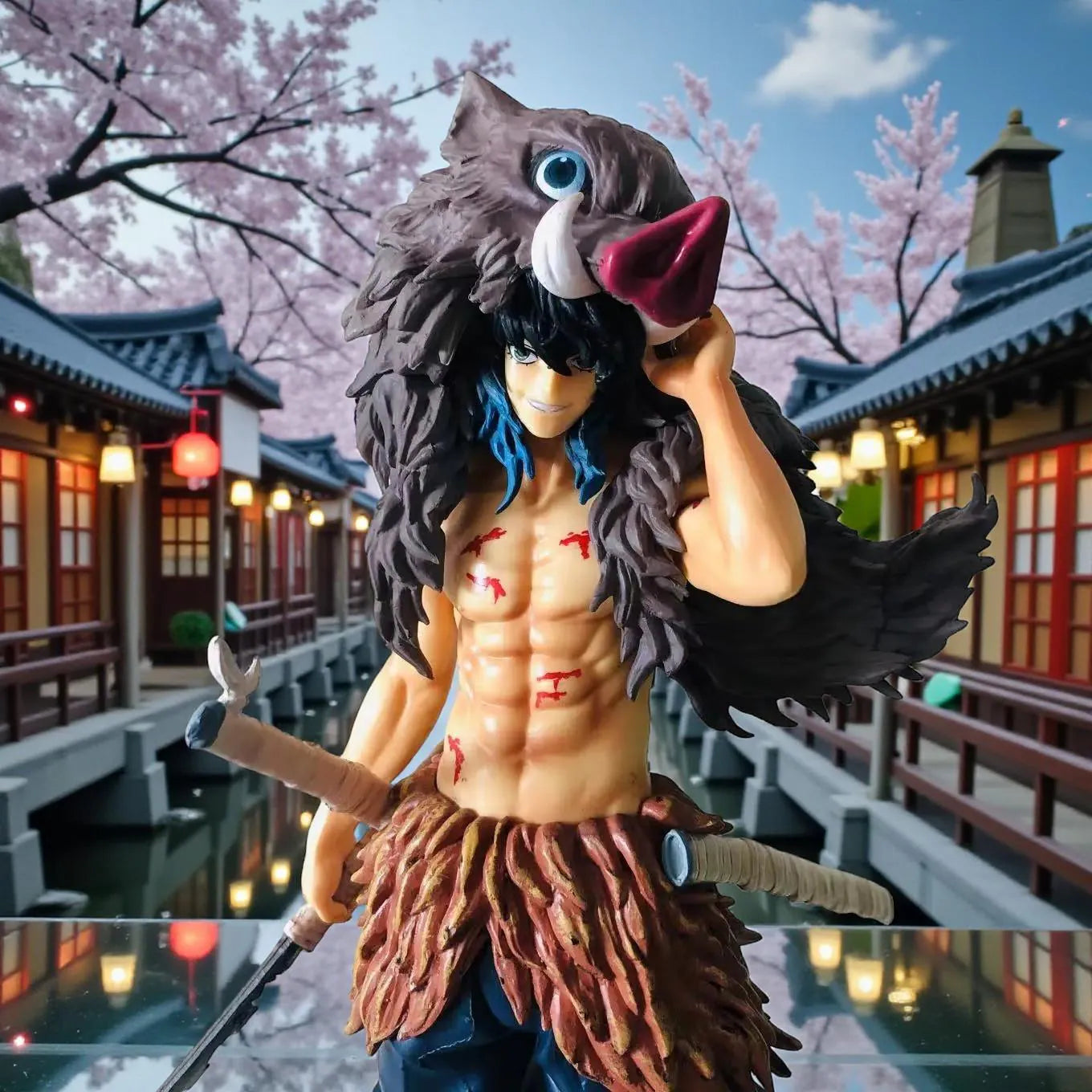 Hand Painted 30 Cm Hashibira Inosuke Inspired Collectible Action Figure Gift – Anime Collectible Model