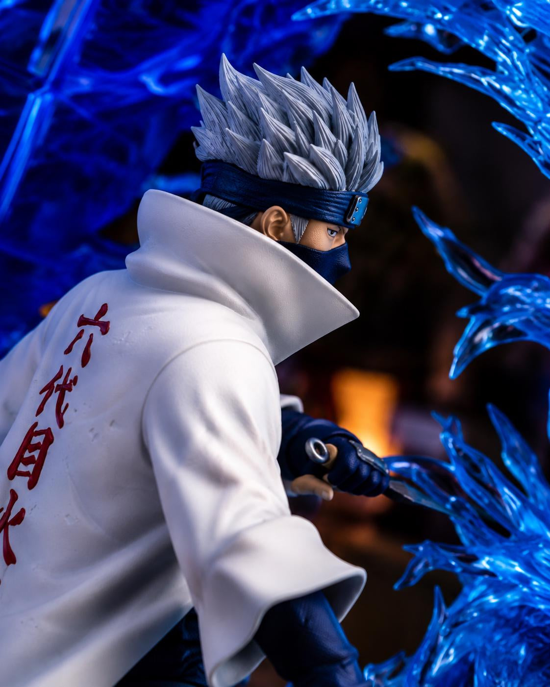 Kakashi Hatake Figure – Naruto Anime Statue with Blue Dragon Effect, Premium Collector PVC Figurine