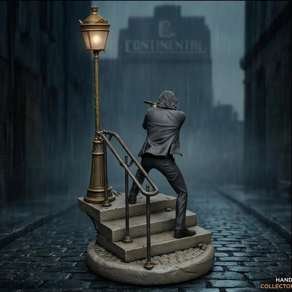 Hitman Inspired Figure Statue, Dark Action Collectible, Handmade Assassin Figurine, Movie Style Desk Decor Gift