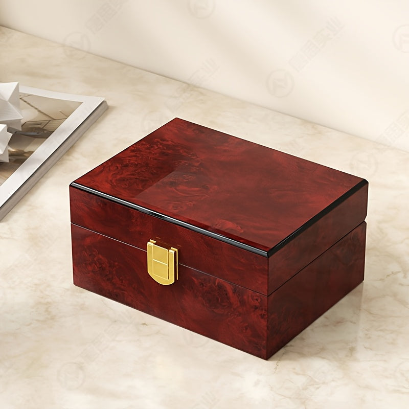 Red Rosewood Watch Storage Box, High-End Wooden Gift Packaging for Watches, Elegant Watch Display Case, Perfect for Valentine's Day or Mother's Day Graduation Season Gifts, Single Watch Box (Excludes Jewelry)