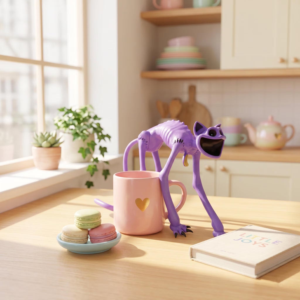 Catnap Figure Smiling Critters Poppy Playtime Chapter 3 Collectible Horror Monster Statue Spooky Gamer Desk Decor Creepy Purple Cat Toy Gift