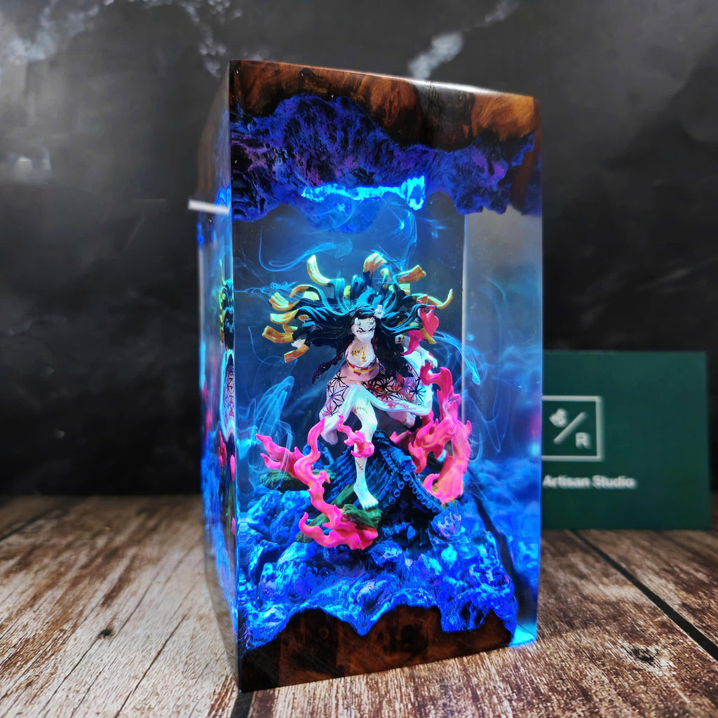 Custom Anime Demon Slayer Resin Night Light, Demon Slayer Figure, Kamado Nezuko Figure, Hot Anime Model, Birthday Idea Gift, Mother Day Gift