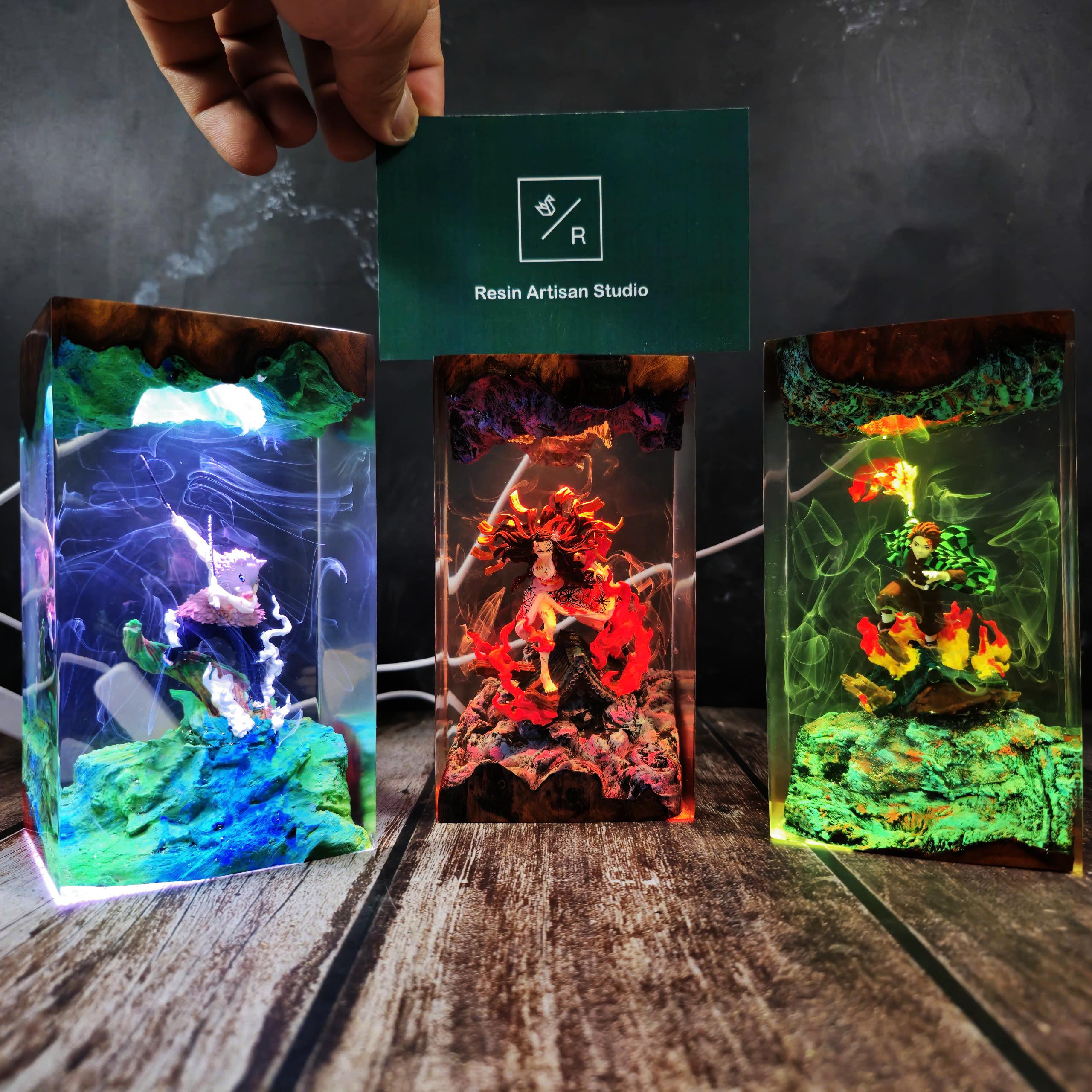 Custom Anime Demon Slayer Resin Night Light, Demon Slayer Figure, Kamado Nezuko Figure, Hot Anime Model, Birthday Idea Gift, Mother Day Gift