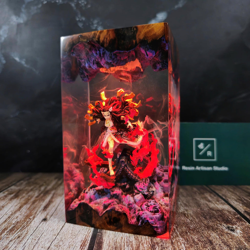 Custom Anime Demon Slayer Resin Night Light, Demon Slayer Figure, Kamado Nezuko Figure, Hot Anime Model, Birthday Idea Gift, Mother Day Gift