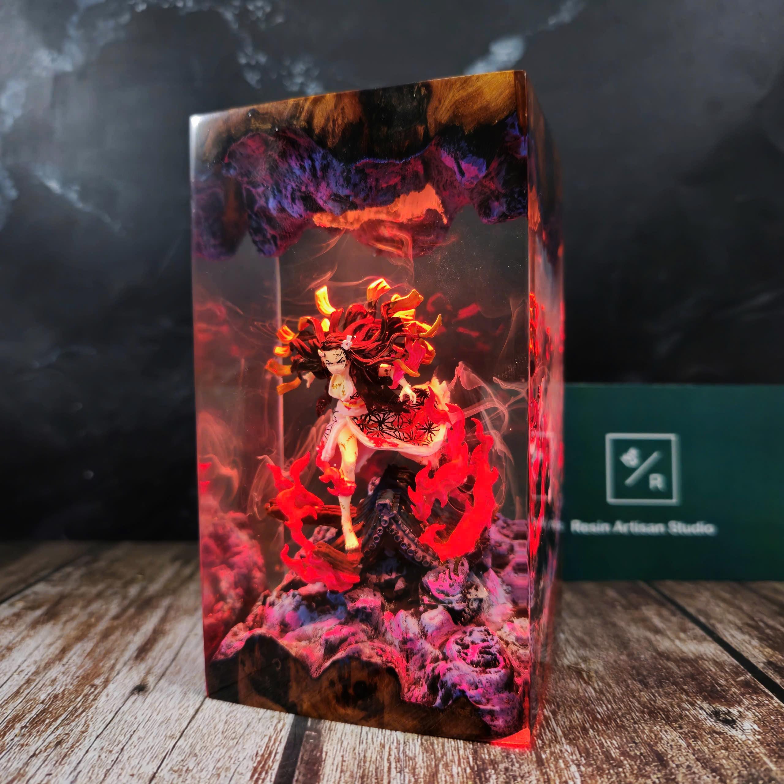 Custom Anime Demon Slayer Resin Night Light, Demon Slayer Figure, Kamado Nezuko Figure, Hot Anime Model, Birthday Idea Gift, Mother Day Gift