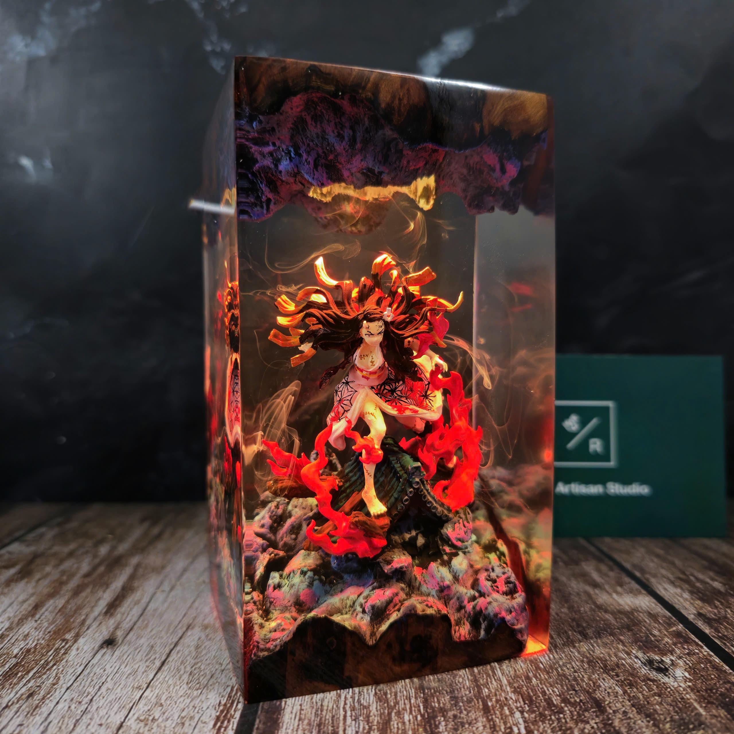 Custom Anime Demon Slayer Resin Night Light, Demon Slayer Figure, Kamado Nezuko Figure, Hot Anime Model, Birthday Idea Gift, Mother Day Gift