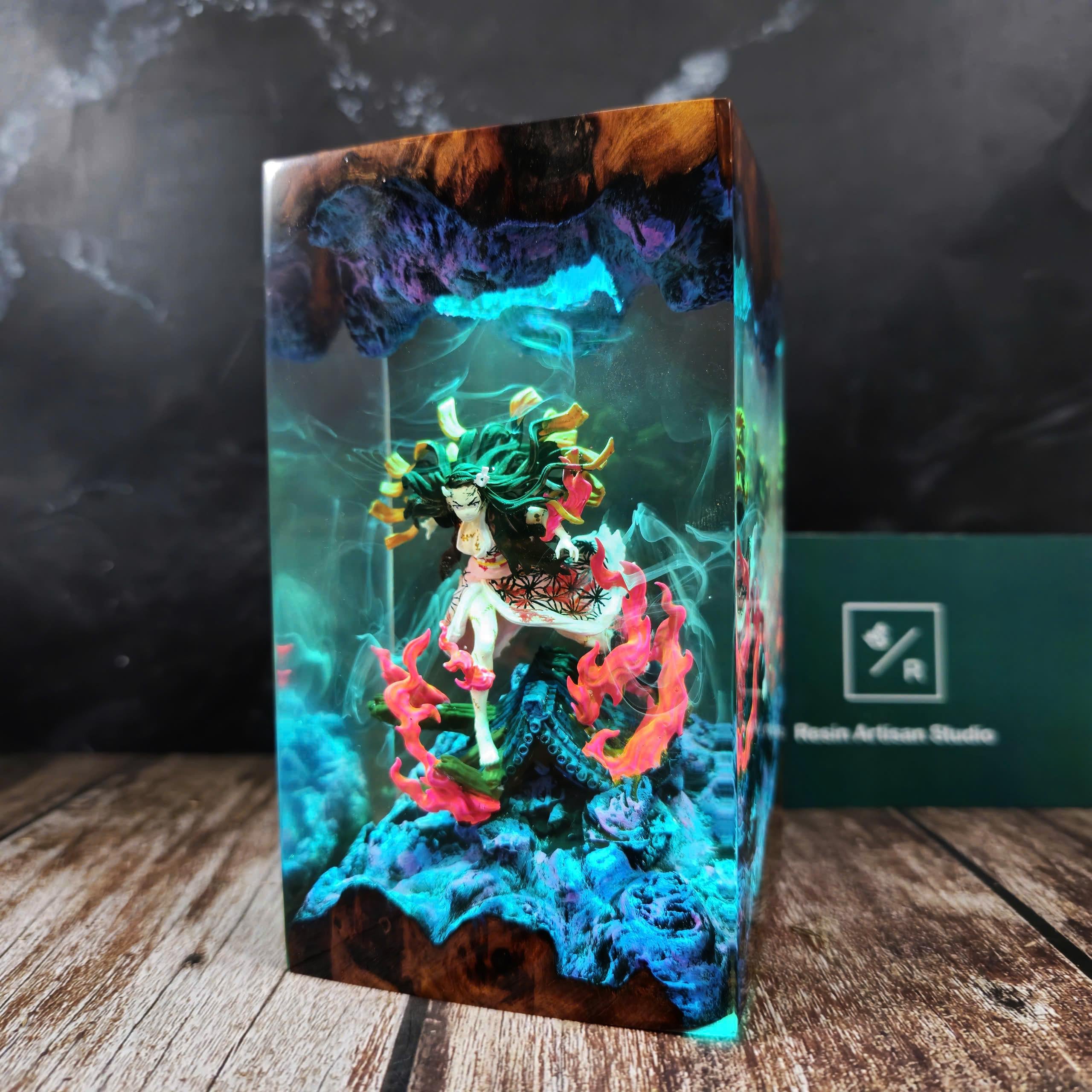 Custom Anime Demon Slayer Resin Night Light, Demon Slayer Figure, Kamado Nezuko Figure, Hot Anime Model, Birthday Idea Gift, Mother Day Gift
