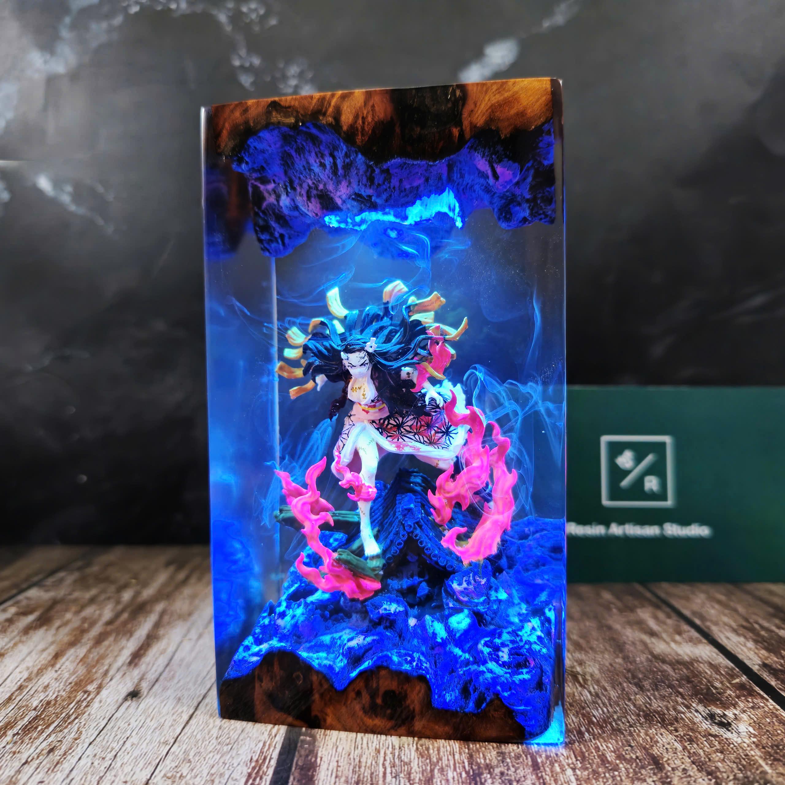 Custom Anime Demon Slayer Resin Night Light, Demon Slayer Figure, Kamado Nezuko Figure, Hot Anime Model, Birthday Idea Gift, Mother Day Gift