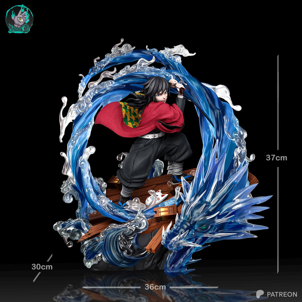 The Silent Tide - Demon Hunter Katana Warrior Anime Giyu Tomioka Resin Figure 16K
