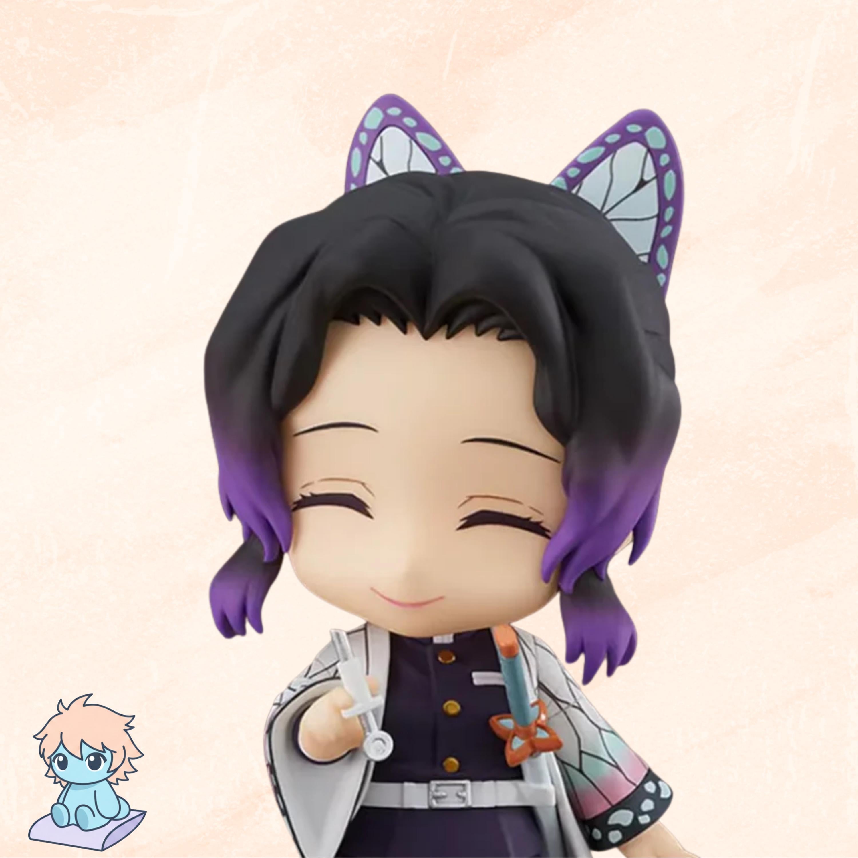 10CM Cute Genuine Demon Slayer Kochou Shinobu 1655 Q Ver. PVC Action Figure | Anime Butterfly Girl Statue | Japanese Collector Model Toy