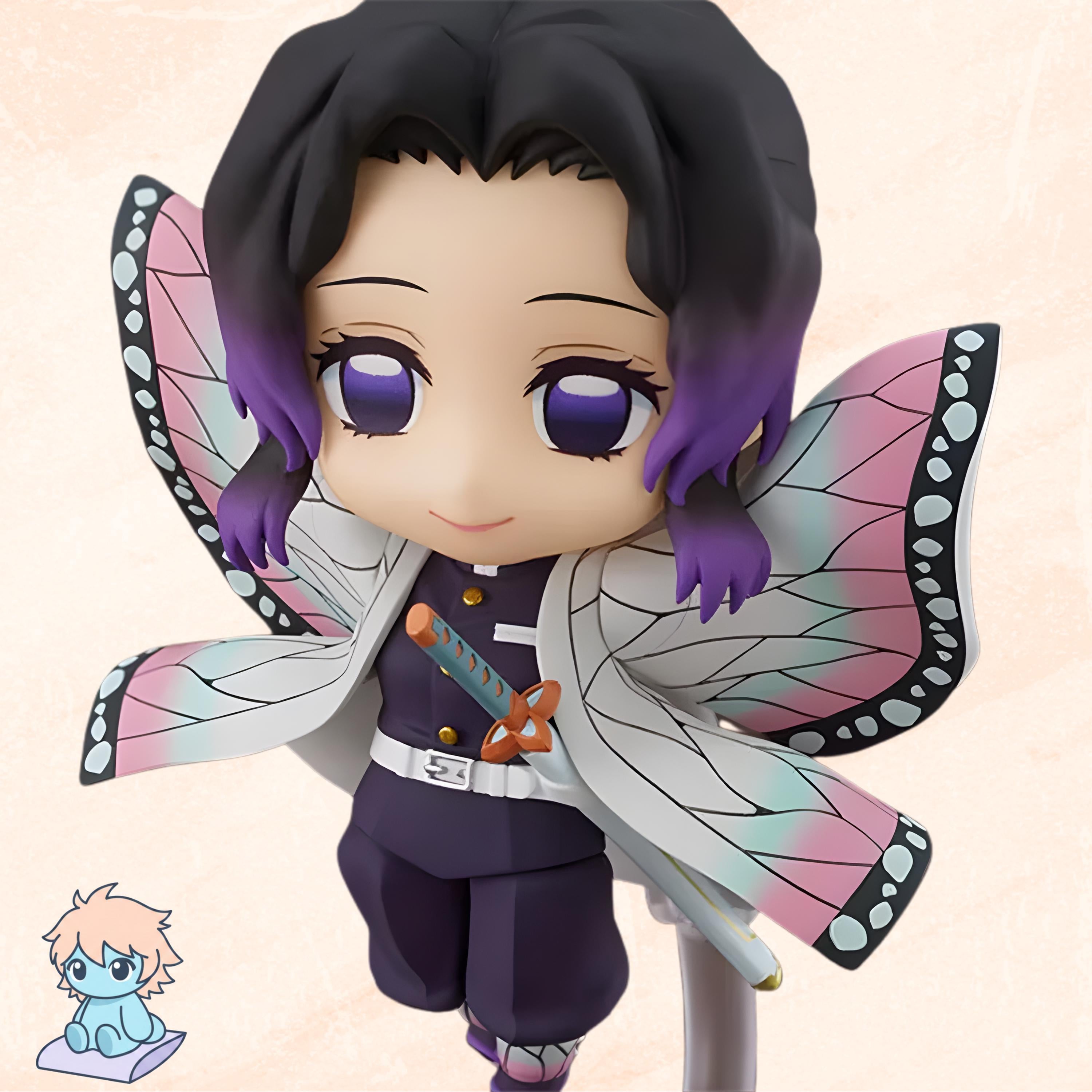 10CM Cute Genuine Demon Slayer Kochou Shinobu 1655 Q Ver. PVC Action Figure | Anime Butterfly Girl Statue | Japanese Collector Model Toy